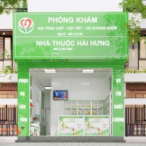 Thiết kế nội thất phòng khám nội và nhà thuốc Hải Hưng kết hợp